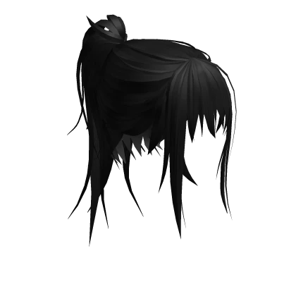 Emo Straight Anime Girl Hair Ponytail (Black)
