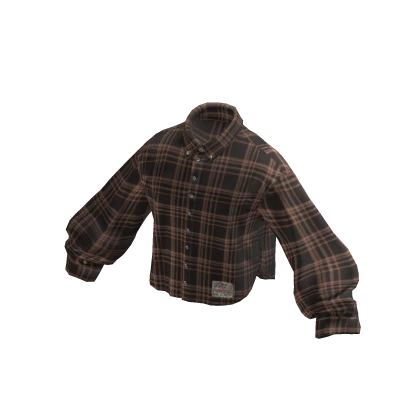 💗Y2K CASUAL CHECKERED SHIRT_BROWN