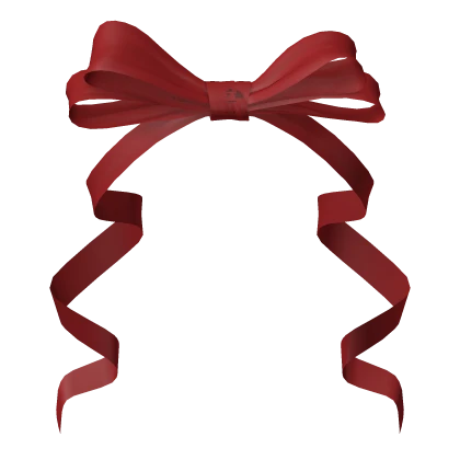 Hair Ribbon Bow Dark Red Satin Cutesy Dolly Pony