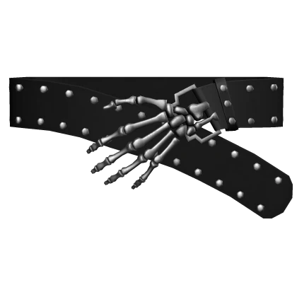 Black Studded Punk Belt Metal Skelly Hand 1.0 Girl