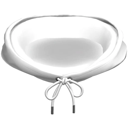 White Hoodie Hood Tied Oversized Basic 1.0 Neck