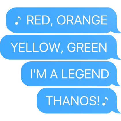 RED ORANGE YELLOW IM A LEGEND THANOS SQUID GAME