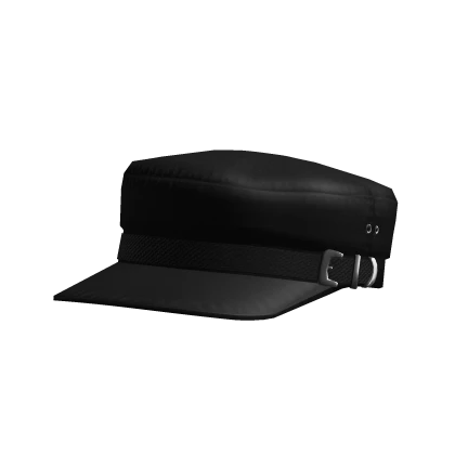 Y2K Black Buckle Belt Cap