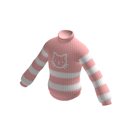 Cute Knitted Sweater with Kitty (Pink)