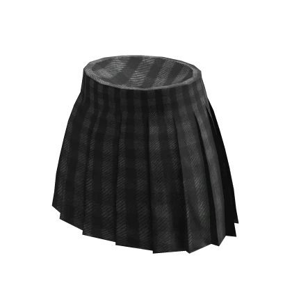 Black Plaid Pleated Skirt