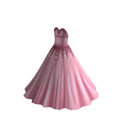 A-Line Ball Gown w Heart Neckline - Pink