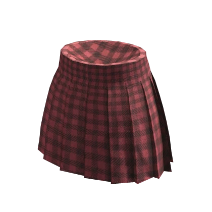 Red Plaid Pleated Skirt