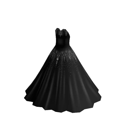 A-Line Ball Gown w Heart Neckline - Black