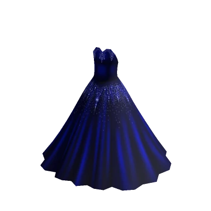 A-Line Ball Gown w Heart Neckline - Navy