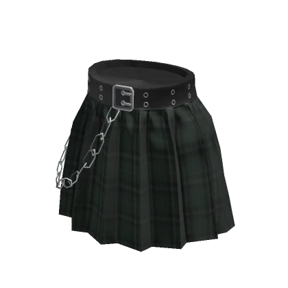 Grunge Chained Pleated Skirt