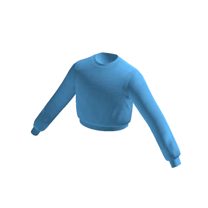 Basic Cropped Sweater in Pastel Blue