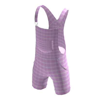 Farmer's Jumpsuit Shorts - Pink Plaids