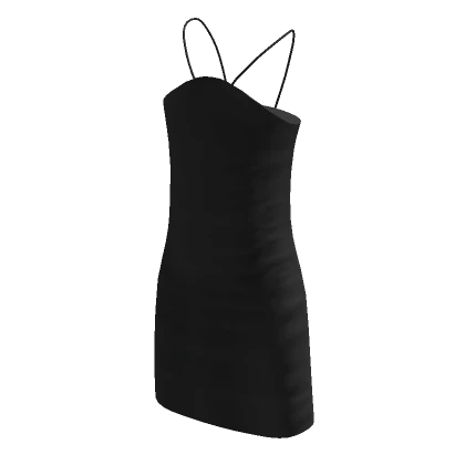 Shoulder Strap Dress Black