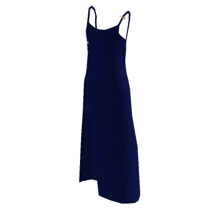 Navy Blue Fancy Gown with Golden Clips