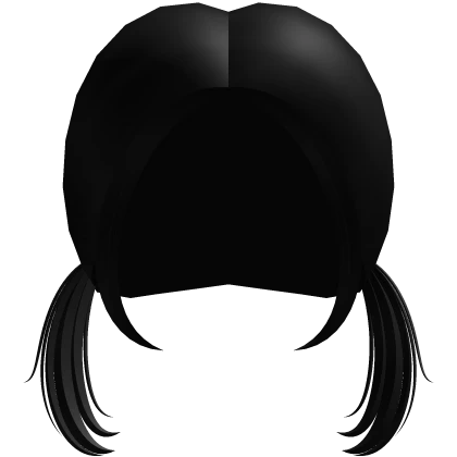 ♡ short low black pigtails