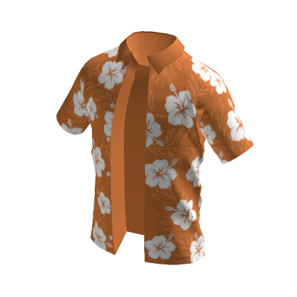 Orange Hawaiian Open Shirt