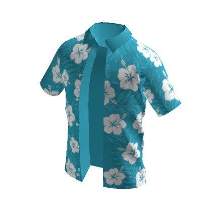 Turquoise Hawaiian Open Shirt