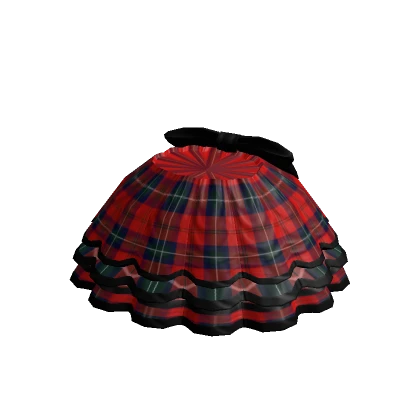 Red Flannel Striped Layered Skirt