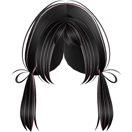  ᜊ ꒰ cute wispy anime pigtails in black and pink