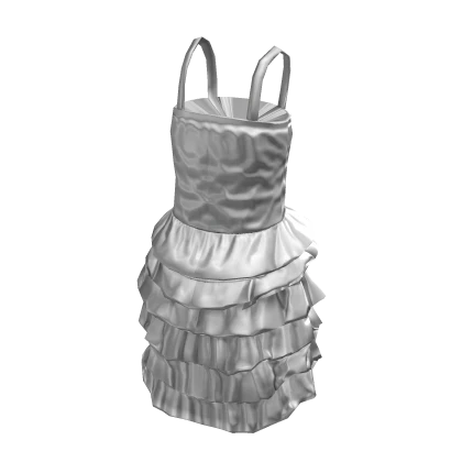 Long Dress with Ruffles White