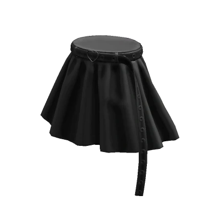 Skirt w/ Oversized Belt (Black)