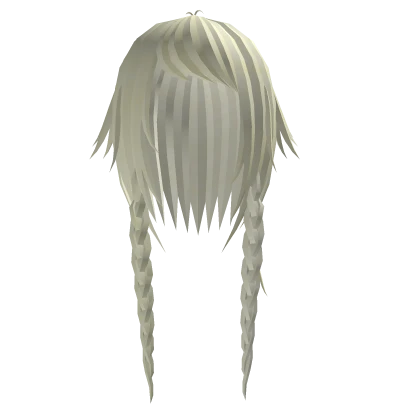 long messy blonde kitty emo chopped braids