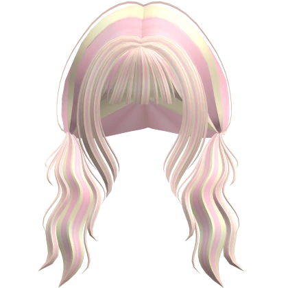 Pink n Yellow Messy Cute Preppy softie pigtails