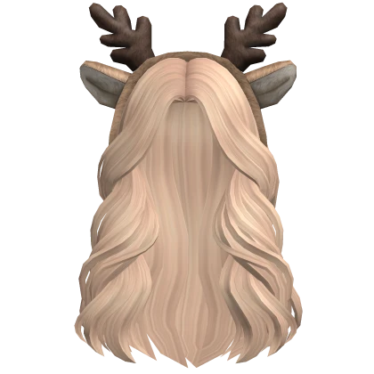 Soft Dreamy Flowy Hair w/ Deer Antlers (blonde)