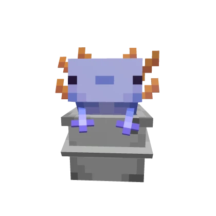 Blue Axolotl Backpack in 3D Pixel Cube