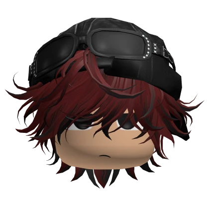 Messy Emo Red&Black Hair W/ Y2k Cap & Side Glare