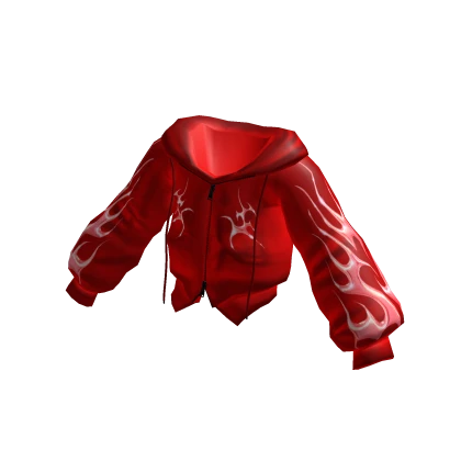 Hoodie Jacket Double Zip Y2K Red Chrome