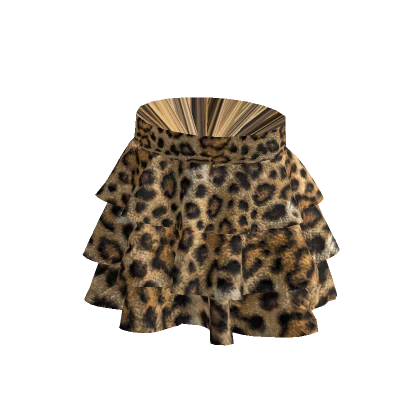 Layered Ruffle Skirt - Leopard