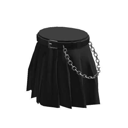 Black Gothic Pleated Skirt (Plain)