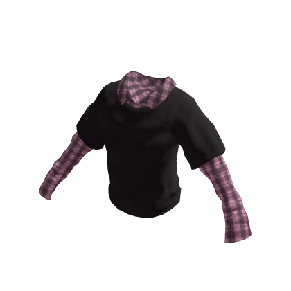 Black Sweater With Pink Flannel