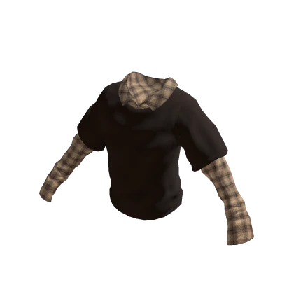 Brown  Sweater With  Beige  Flannel