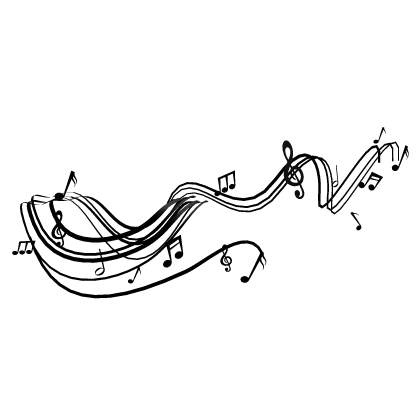 Black Music Notes Flowing Scarf