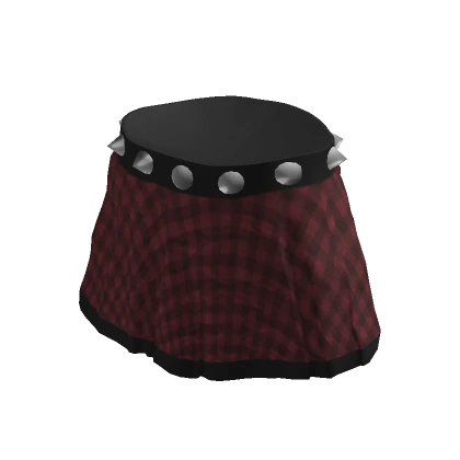 Cute Red Checkered Goth Pleated Skirt