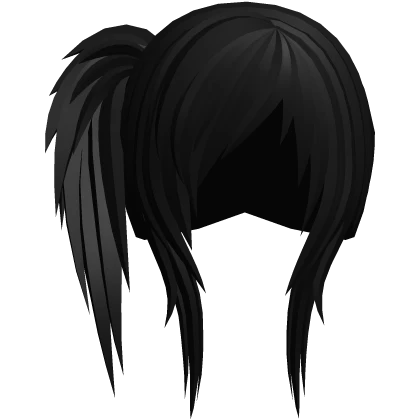 black scene emo side ponytail