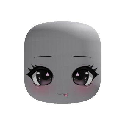 Cute Kawaii Pink Star Chibi Face
