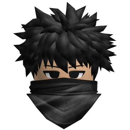 Mysterious Black Hair w/ Scarf