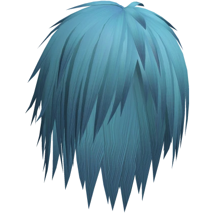 long vkei sidepart anime boy hair in light blue