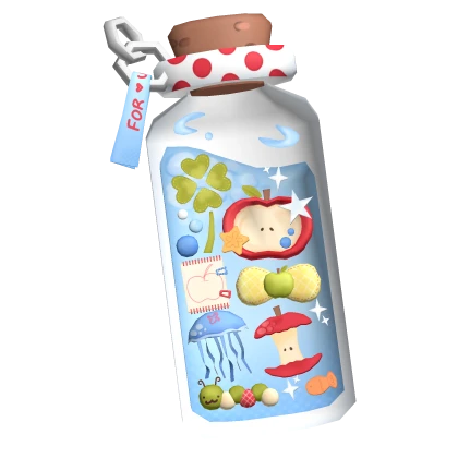 harajuku cluttered apple trinket keychain