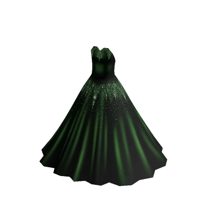 A-Line Ball Gown w Heart Neckline - Emerald