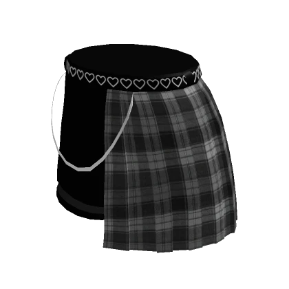 Plaid K-pop Styled Skort in Black & White