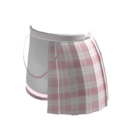 Plaid K-pop Styled Skort in White & Pink