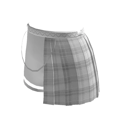 Plaid K-pop Styled Skort in White & Gray