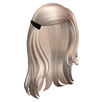Platinum Retro Popstar Swoop Clipped Long Hair 
