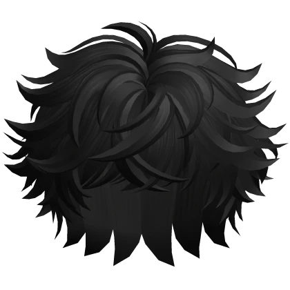 Messy Fluffy Anime Boy Hair (Black)