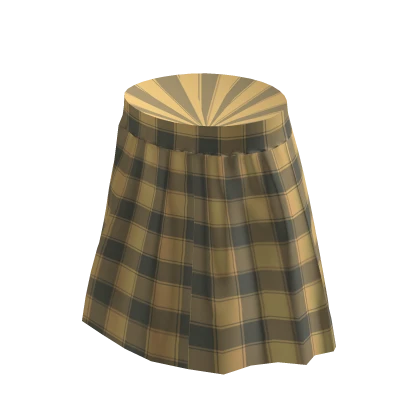 Loose Tapered Skirt - Light Brown Plaid