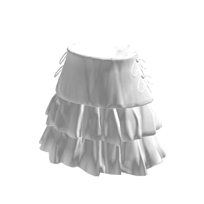 White  Ruffle Skirt with Bows 